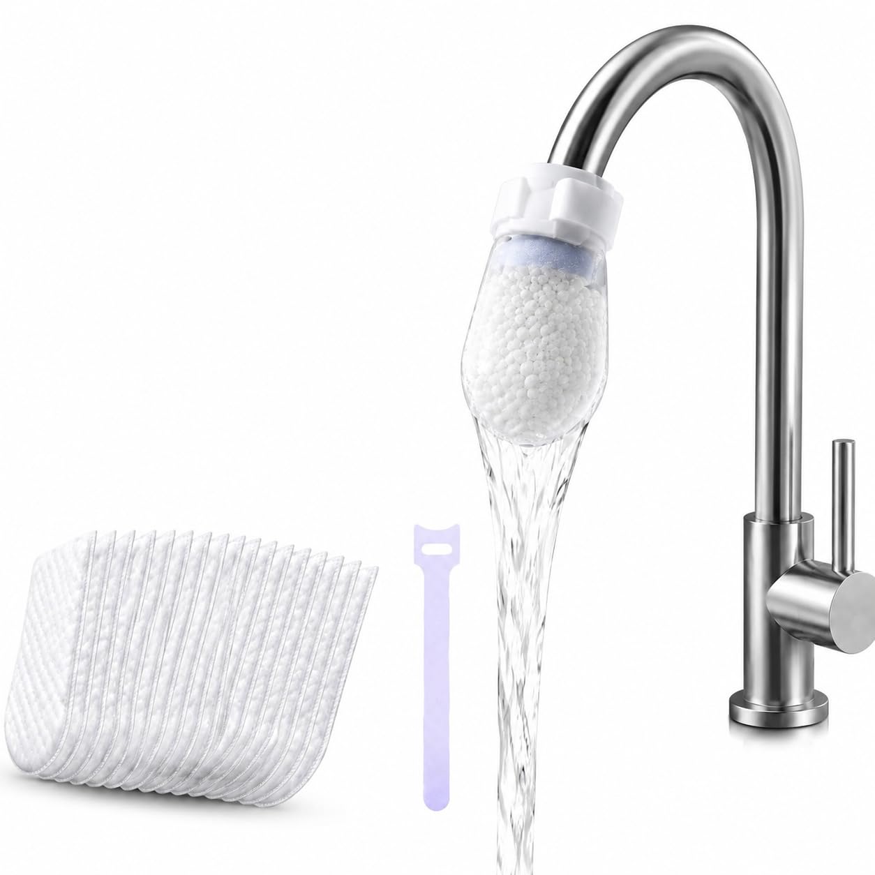 Universal Faucet Water Filter Cotton Refills Pack of 20 with Faucet Filter Holder & Installation Tool | Tap Water Filter for Removing Dirt, Rust & Sediment | Kitchen & Bathroom Sink Compatible-image-37