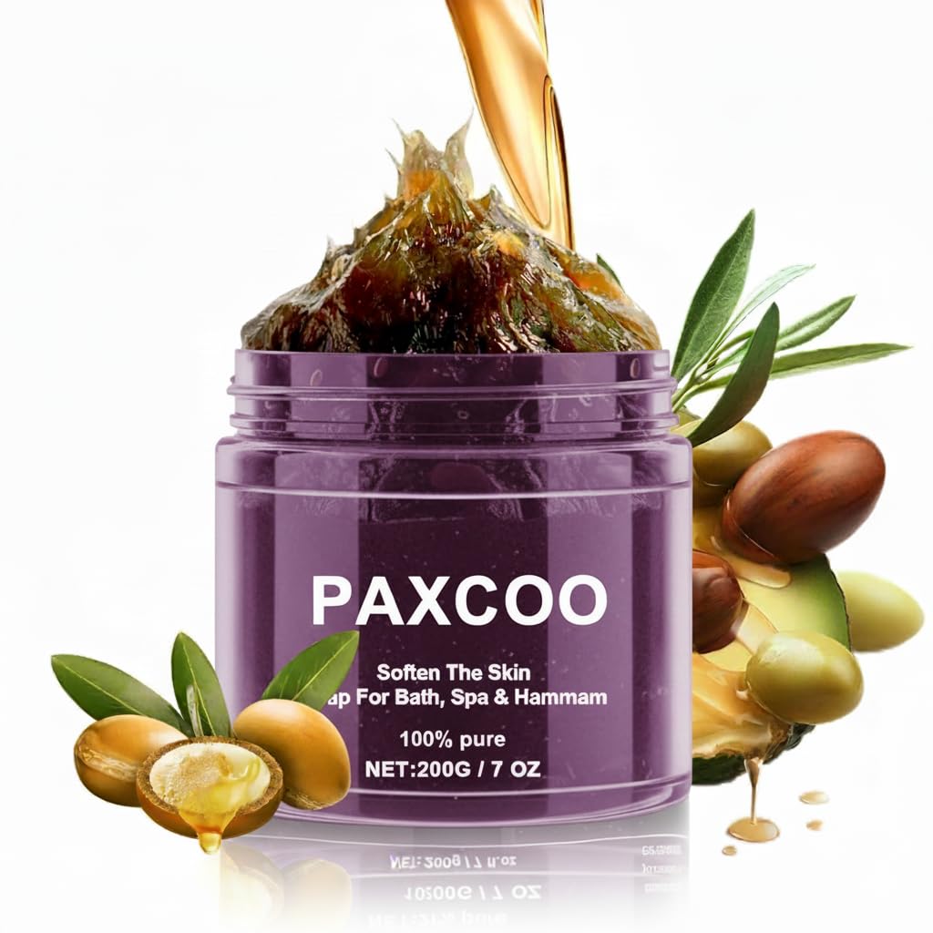 PAXCOO Beldi Soap – Natural Organic Black Soap for Exfoliating, Detoxifying, and Hydrating Skin – Ideal for Body Scrub, Spa & Hammam Rituals, Removes Dead Skin Cells-image-14