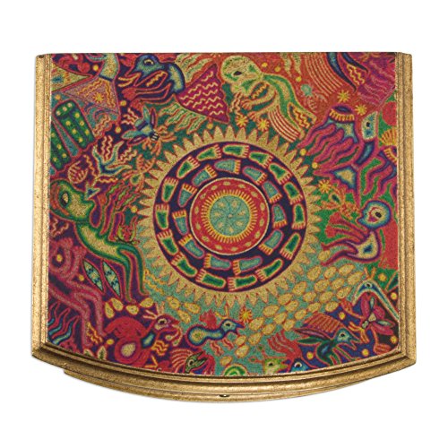 Novica Colorful Decoupage On Pinewood Jewelry Box With Drawers, Huichol Vision' #TOP2