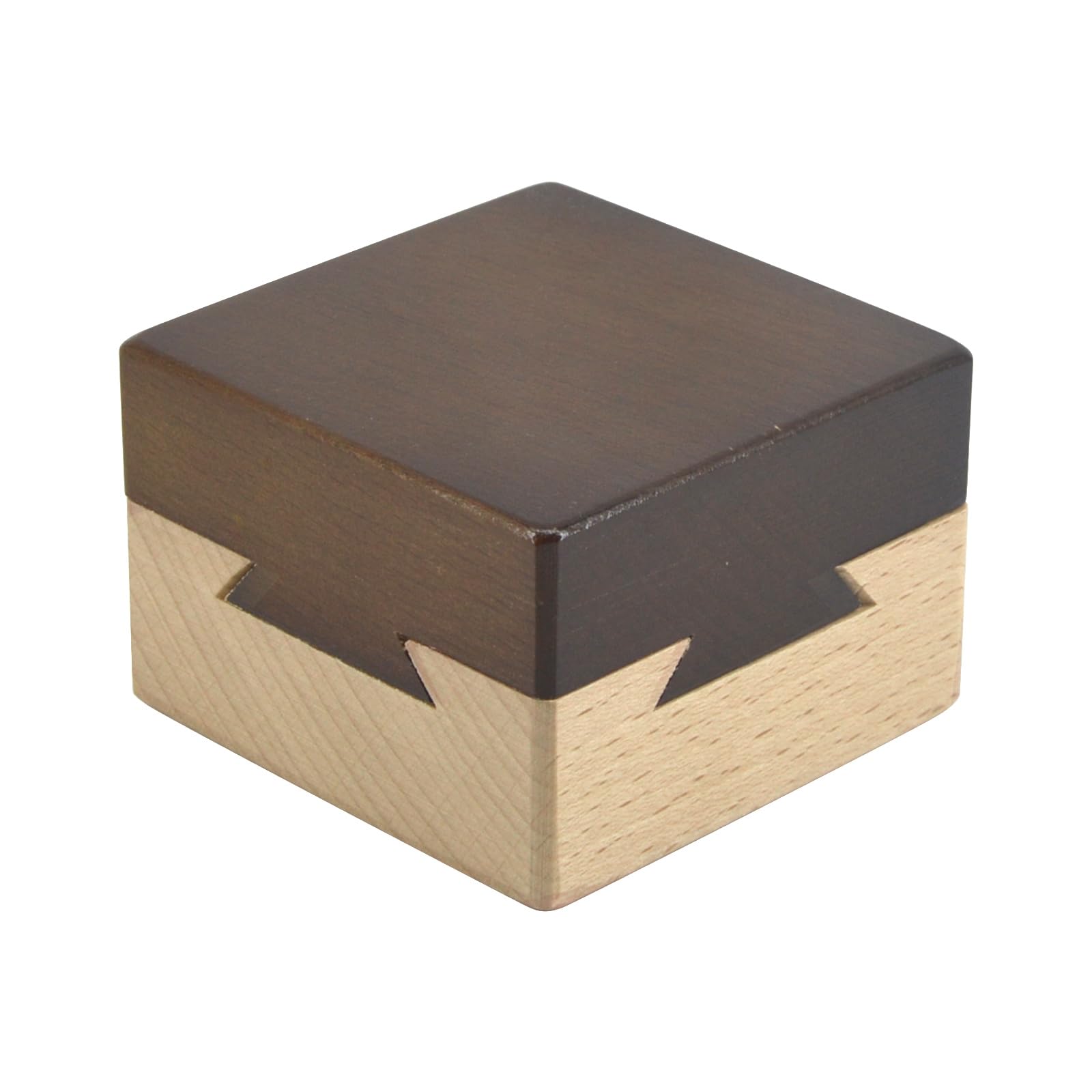 Impossible Dovetail Box 3D Wooden Puzzle Brain Teaser Magic Drawers Jewellery Box with Secret Compartment for Adult (Brown Color)