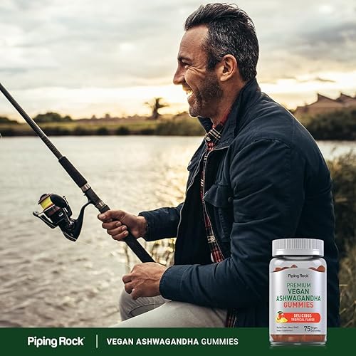 Miniatura 6 de Piping Rock Ashwagandha - Suplemento de gomitas  75 unidades  para mujeres y hombres  Sabor tropical  Fórmula vegana  Sin OMG, sin gluten