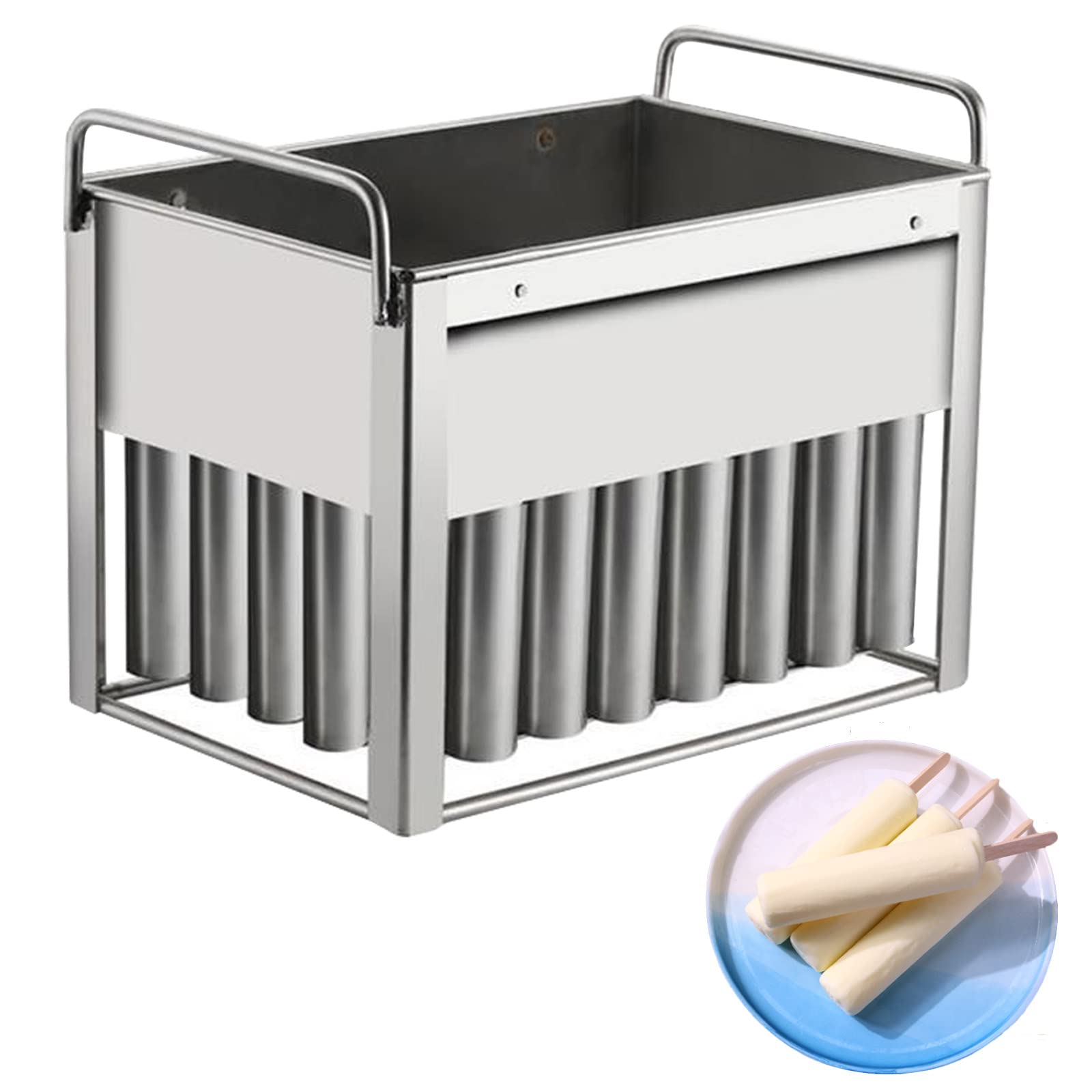 Moldes para paletas de hielo reutilizables de acero inoxidable de grado alimenticio, 40 unidades, moldes de polos de hielo de calidad comercial para golosinas caseras fáciles