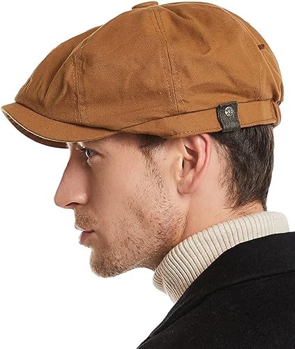Croogo Gorra plana de algodón Newsboy de 8 piezas para hombre, gorra de hiedra de Newsboy Gatsby, sombrero de conducción octogonal de golf, boina de
