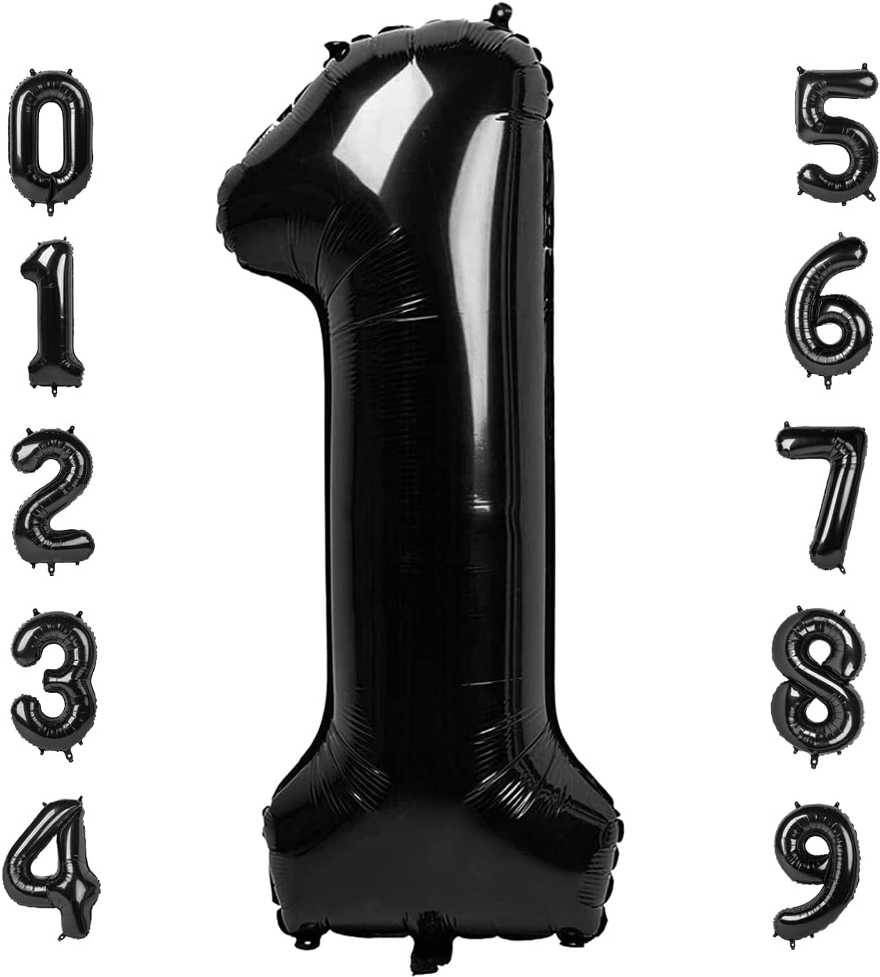 Rozi Decoration 1 Number Black 32 Inch Large Foil Balloons Air or Helium Supported for Happy Birthday, Happy Anniversary, Graduation Party Dcor, Foil Balloons for Birthday Number 1 Pack of 1 Pcs-image-27