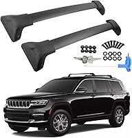 Reeoutdoor Roof Rack Cross Bars for Jeep Grand Cherokee L 2021-2025 & WL 2022-2025 - Black Aluminum Anti-Theft Locks