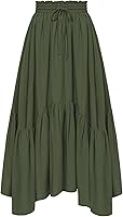 Scarlet Darkness Women's High Waist Renaissance Maxi Skirt with Pockets - Long Flowy Ankle-Length Skirt