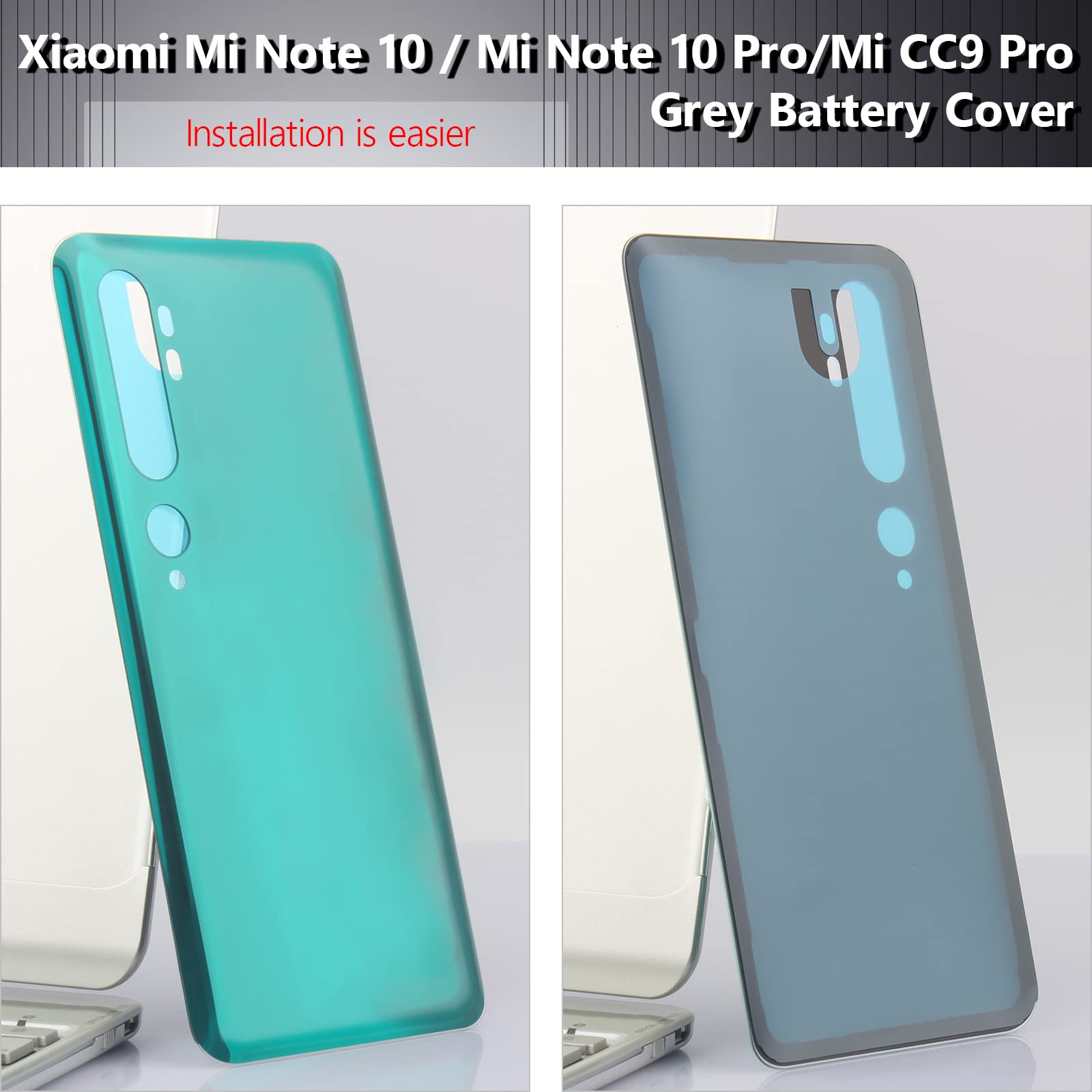 Pokrywa akumulatora do Xiaomi Mi Note 10 / Mi Note 10 Pro/Mi CC9 Pro Backcover Pokrywa komory akumulatora Pokrywa baterii Tylna strona + Narzędzie montażowe + Narzędzie do demontażu (zielona)