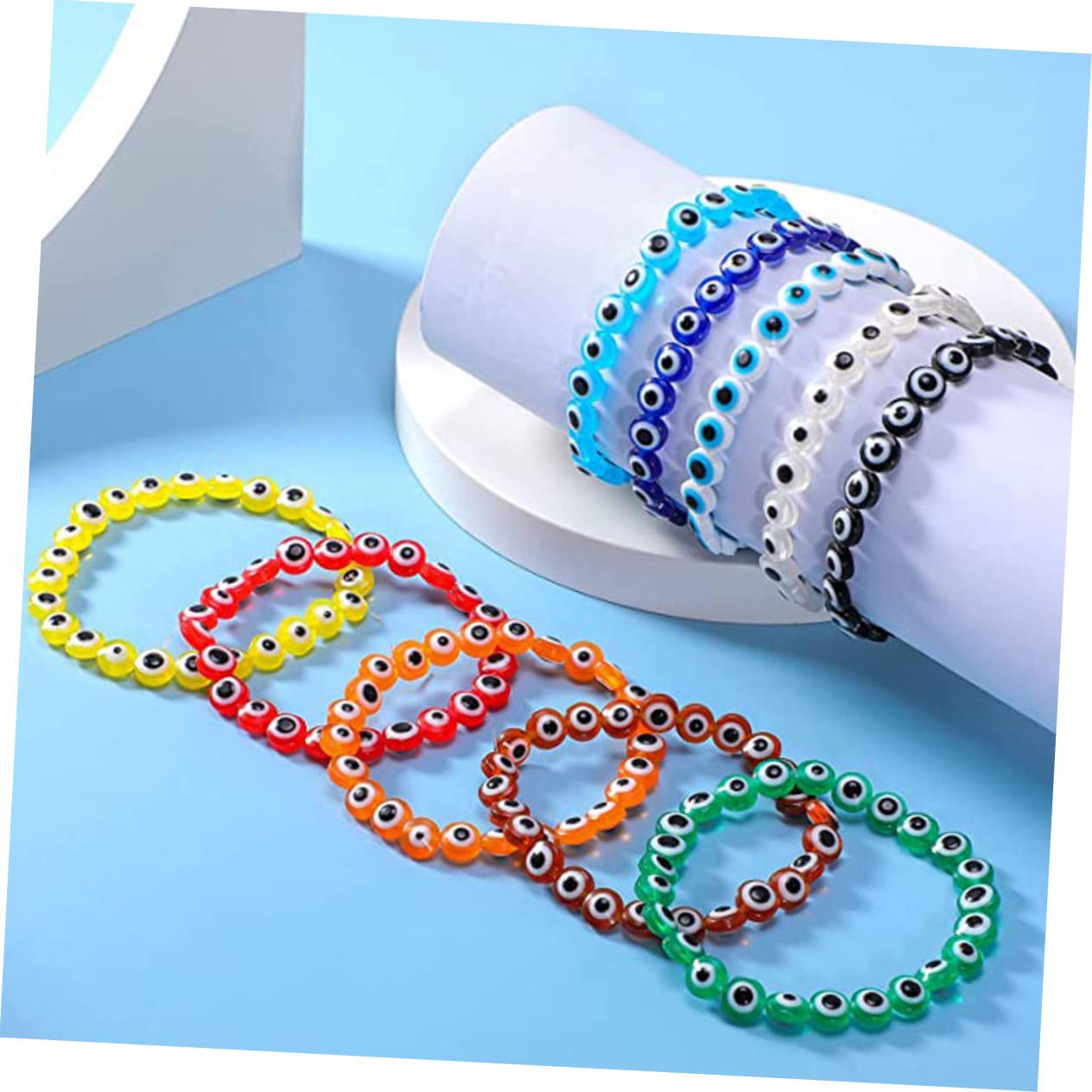 DOITOOL 3 Cajas Kit de Compartimentos de Cuentas de Ojo Turco para Manualidades Abalorios DIY para Pulseras Collares y Accesorios de Joyería Artesanal