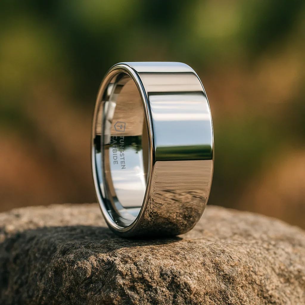 Anillo de boda plano de carburo de tungsteno para hombre, ajuste cómodo pulido, 2 mm, 4 mm, 6 mm, 7 mm, 8 mm, 10 mm, 12 mm de ancho. Nombre del estilo: SPARTAN, metal, no conocido