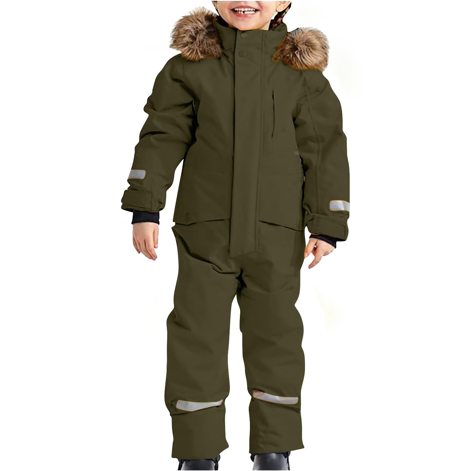 Tuta da sci termica per ragazze e ragazzi, tuta da sci invernale calda, antivento, con cappuccio rimovibile, adatta per esterni, in softshell, spessa