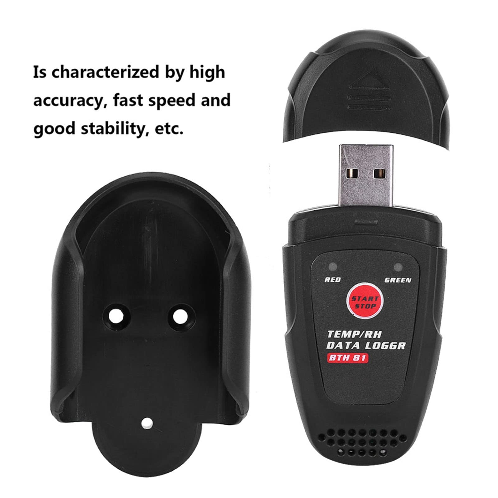 Rejestrator temperatury i wilgotności BSIDE BTH81 z interfejsem USB do ekstrakcji danych - cyfrowy termometr i higrometr z alarmem LED i generowaniem raportów w formacie PDF