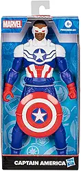 Marvel, Action Figure, Capitão América com Escudo, Mighty Hero Series - Brinquedo de Herói com 22,5 cm, Articulado - A partir de 4 Anos