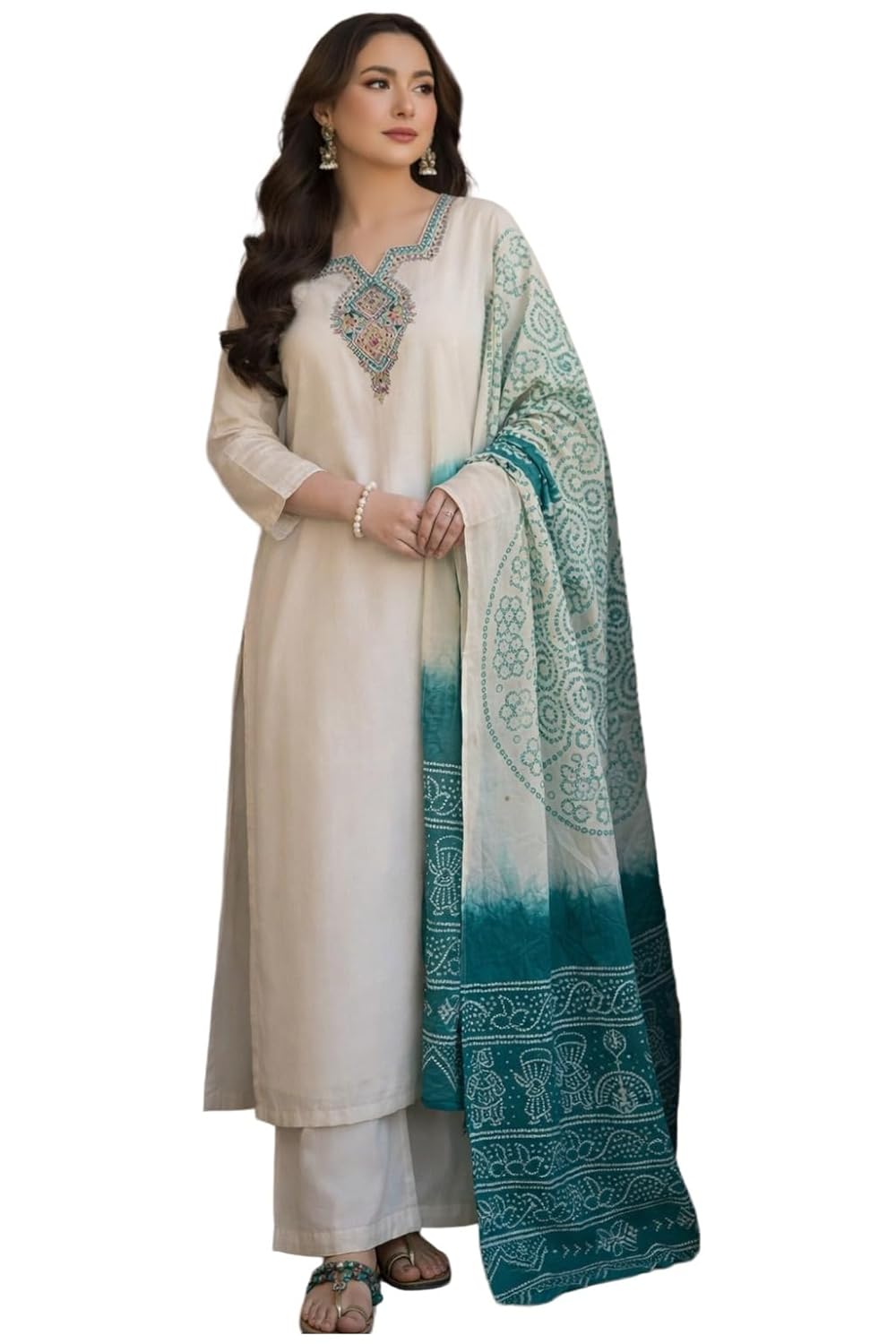 ANNI Designer Women’s Viscose Blend Embroidered Straight Kurta with Palazzo & Dupatta | Ethnic Kurta Set for Women | Festive Traditional Suit Set | Office, Party & Wedding3 Outfit