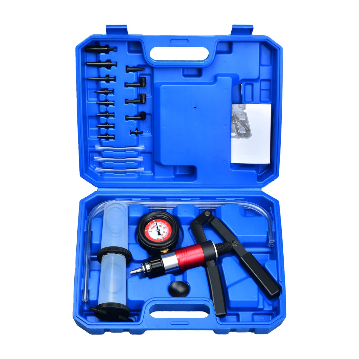 Kit di Spurgo Freni Auto, Tester Manuale per Pompa a Vuoto e Pressione, Kit di Spurgo Liquido Freni e Frizione per Auto e Moto