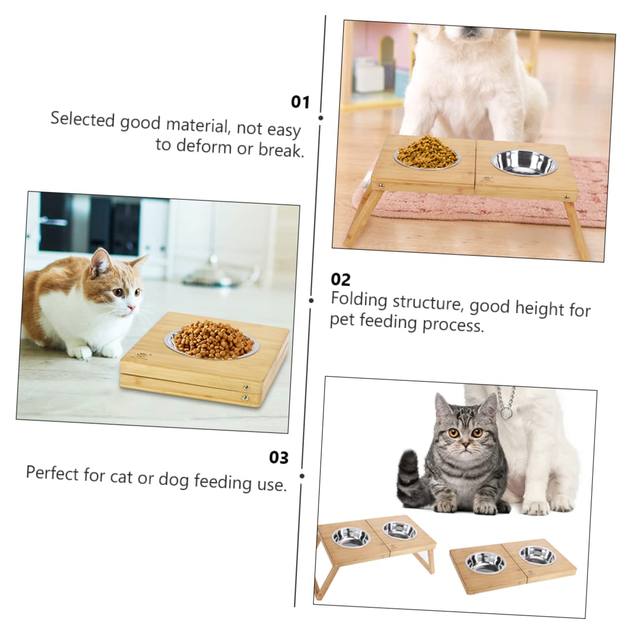 BESPORTBLE 1pieza Soporte De Doble Cuenco De Acero Inoxidable para Mascotas Comedero para Perros y Gatos para Alimentación De Comida y Agua