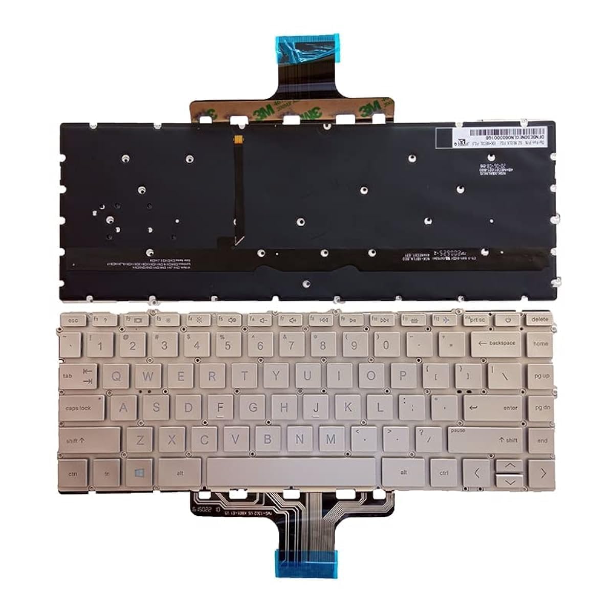 Replacement Laptop Keyboard Compatible for HP Pavilion x360 14-DW, 14-DV,14-DY,14M-DW Series P/No.M28289-001/NSK-XTNBW/ L96519-06114-DW1010WM0 [Silver Backlit]-image-10