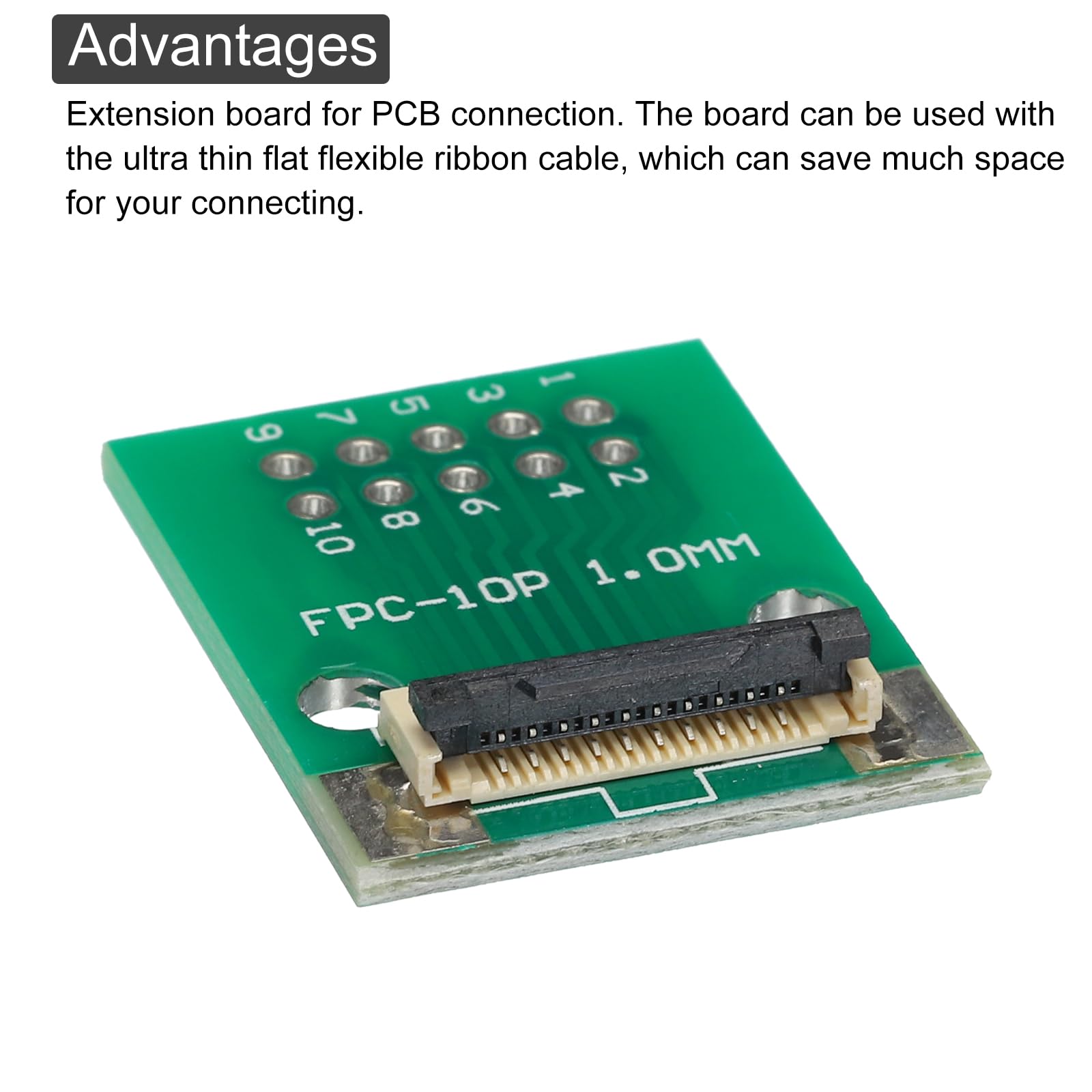 QUARKZMAN Scheda Convertitore FPC FFC PCB 10P 1,0mm Sul Lato Socket, 0,5mm Sul Retro, a DIP 2,54mm per LCD Stampante 3D Telecamera DVD TV Laptop 4pz