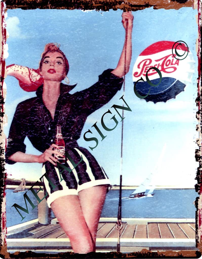 PEPSI COLA SOFT DRINK METAL WALL SIGN RETRO VINTAGE STYLE LARGE 12X16in 30x40cm kitchen games room man cave office wall art cafe pub bar tea room
