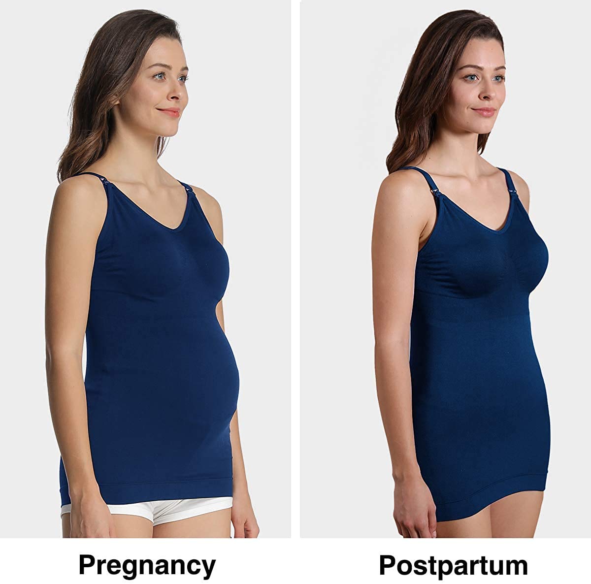iloveSIA 2X Still-Tops Damen Schwarz+Blau still BH Hemd ohne bügel Seamless Still-Bustier stillkleidung L