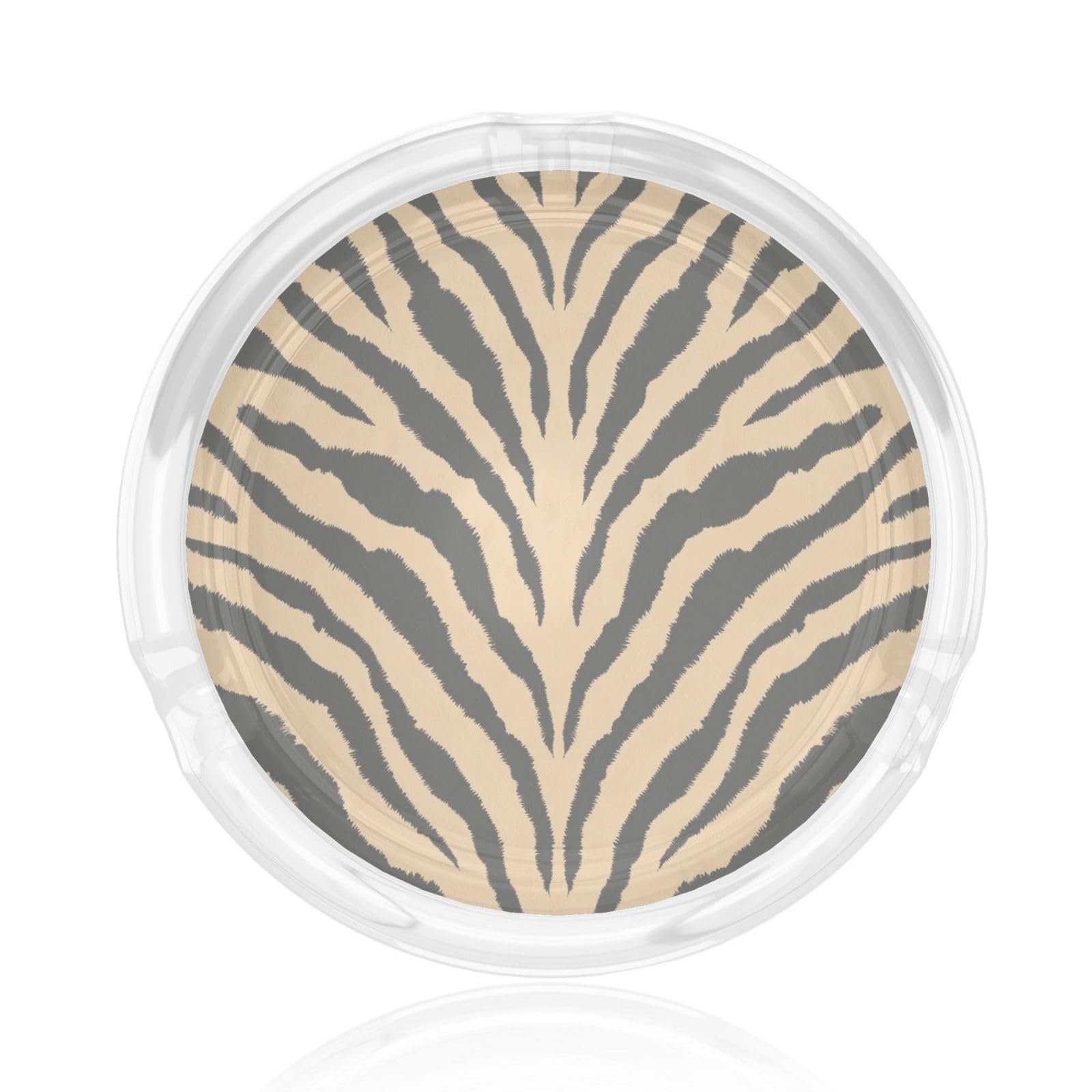Zebra Animal Print Black Stripes On Beige Glass Ashtray For Cigarettes Ash Trays Case For Home Office Decor