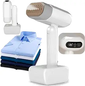 Dobrável vaporizador de roupas, 5 níveis de vapor, passagem a seco, Visor LED, Reservatório de água de 330 ml, Desligamento automático sem operação, Cabo de alimentação de 2 m ferro a vaporde(220V)