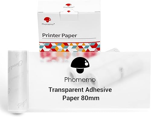 Vista 43 de Phomemo Papel adhesivo térmico blanco de 4.213 in, compatible con impresora de bolsillo inalámbrica Phomemo M04S/M04AS, texto negro, 3 rollos