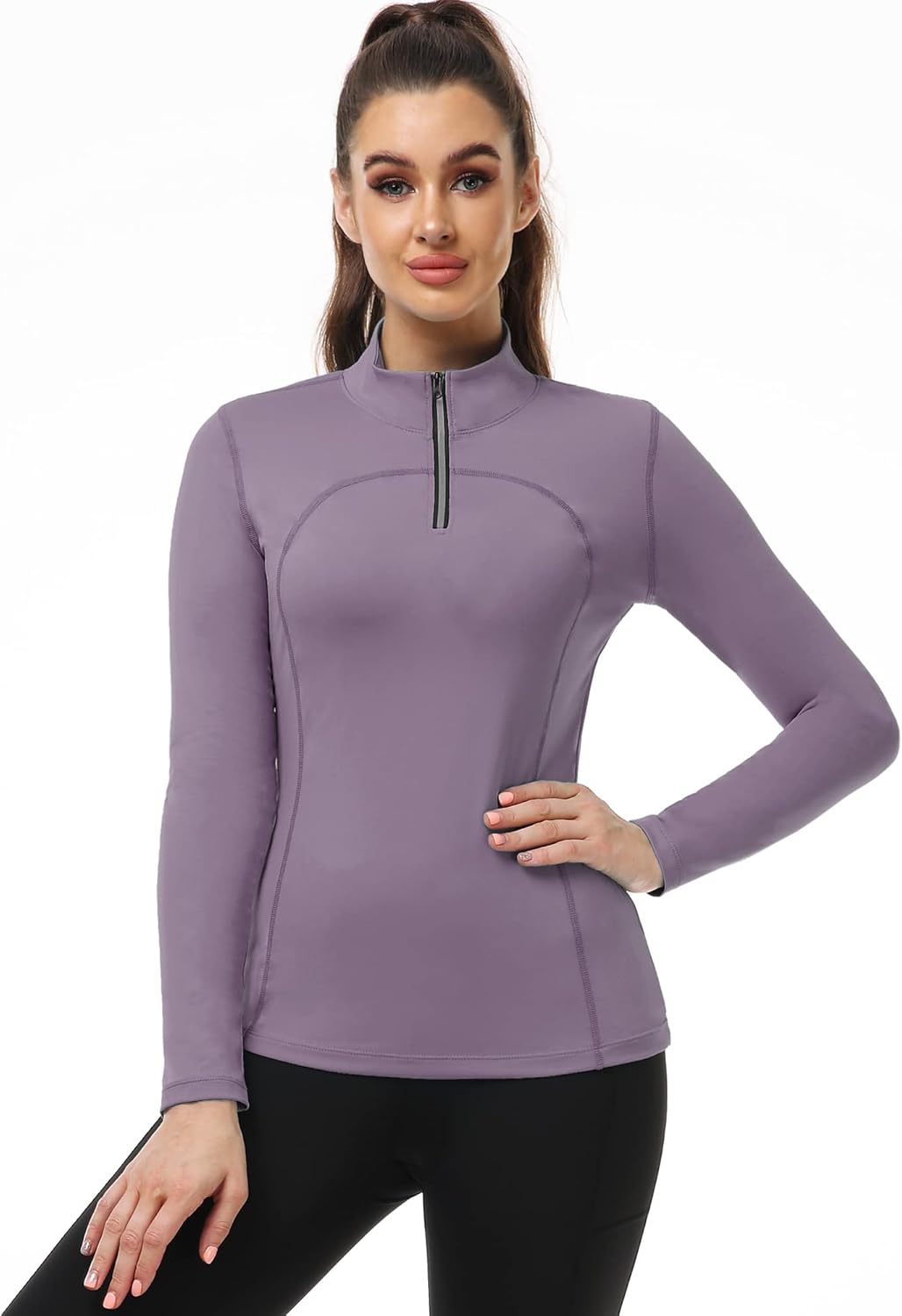 CADMUS Women's Compression Long Sleeve Shirts for Hiking Running Dry Fit Tights - Image 2