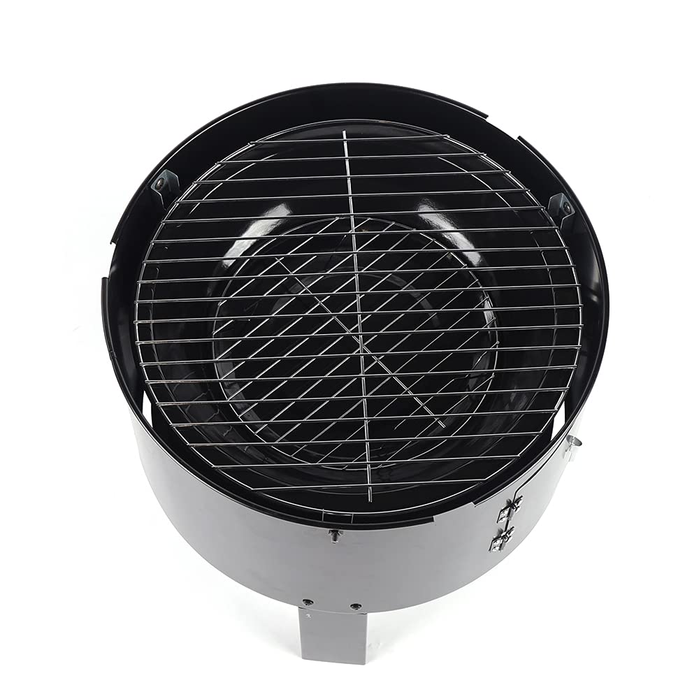 Fumoir 3 en 1 pour barbecue, fumoir, barbecue au charbon de bois, tonneau de fumage multifonction, avec thermomètre, bac à charbon et grille à cendres pour griller, fumer et cuire