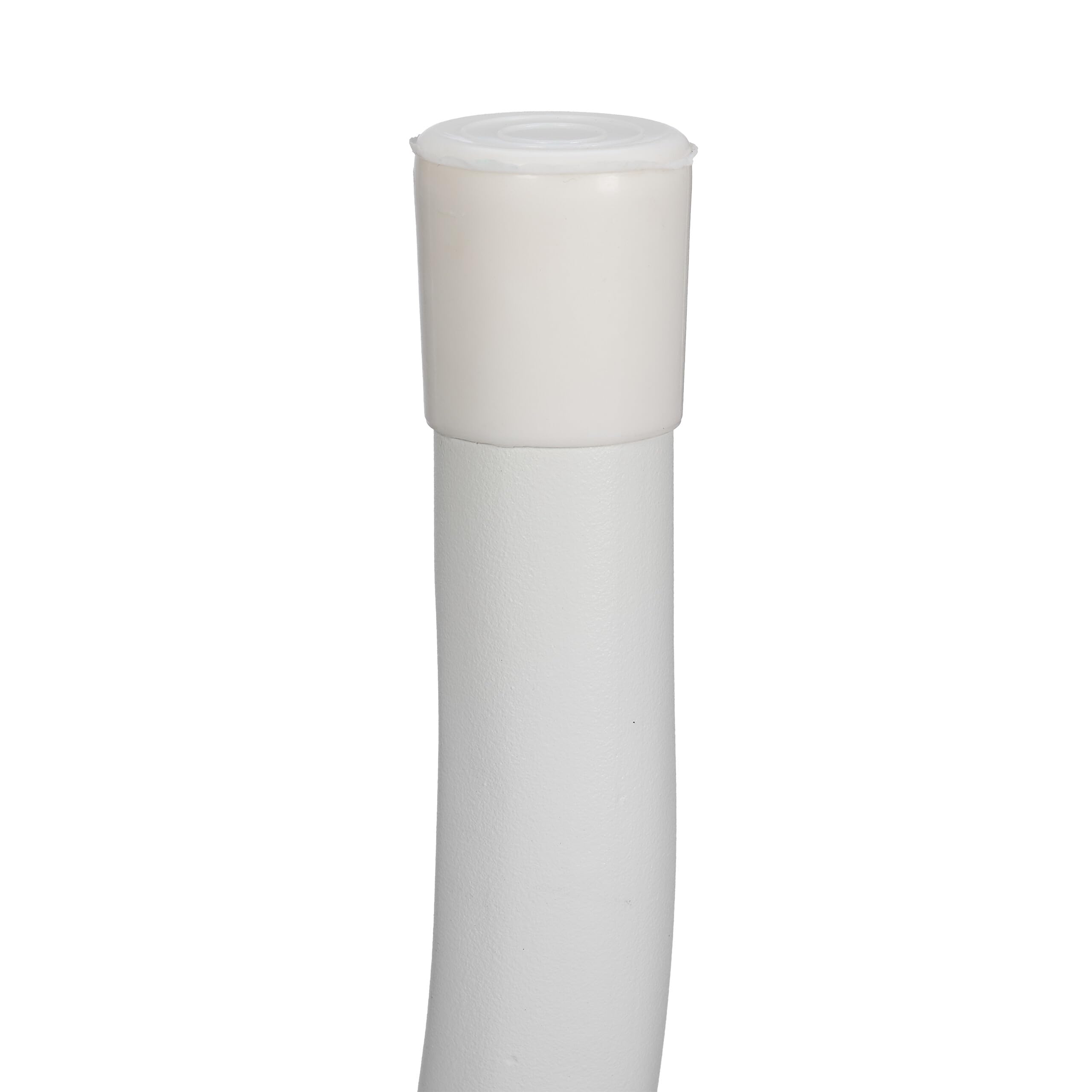Relaxdays Tavolino da Giardino Rotondo, HxD 73 x 60 cm, Aspetto Rattan, Tavolo in Plastica e Acciaio, da Esterno, Bianco