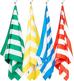 Dock & Bay Beach Towel - Quick Dry, Sand Free - Compact, Lightweight - 100% Recycled - Includes Bag - Cabana - Set A (4), Extra Large (200x90cm, 78x35)