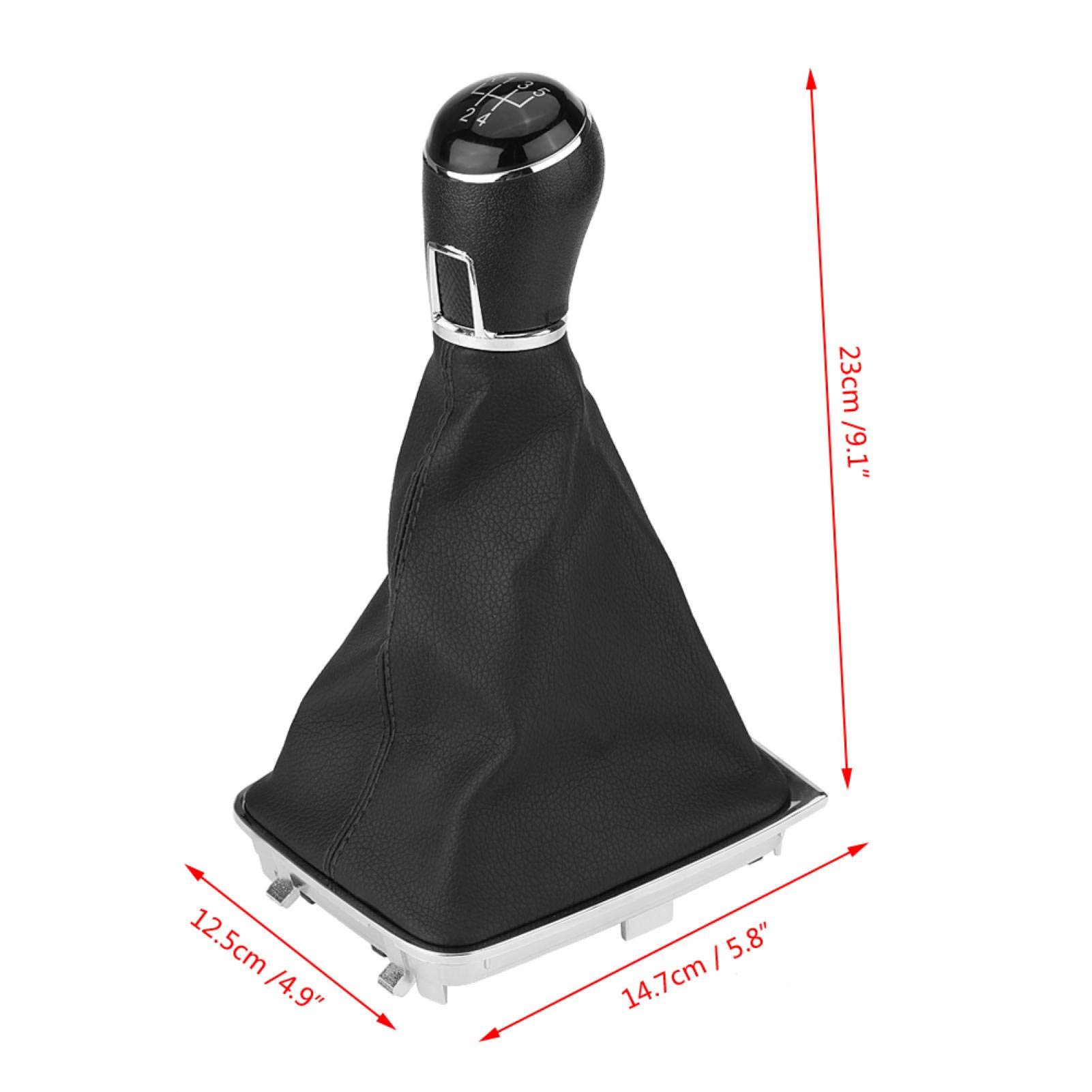 Yafa - Pomello cambio per auto a 5 marce + copertura per leva cambio per Golf 7 MK7 2013 – 2017
