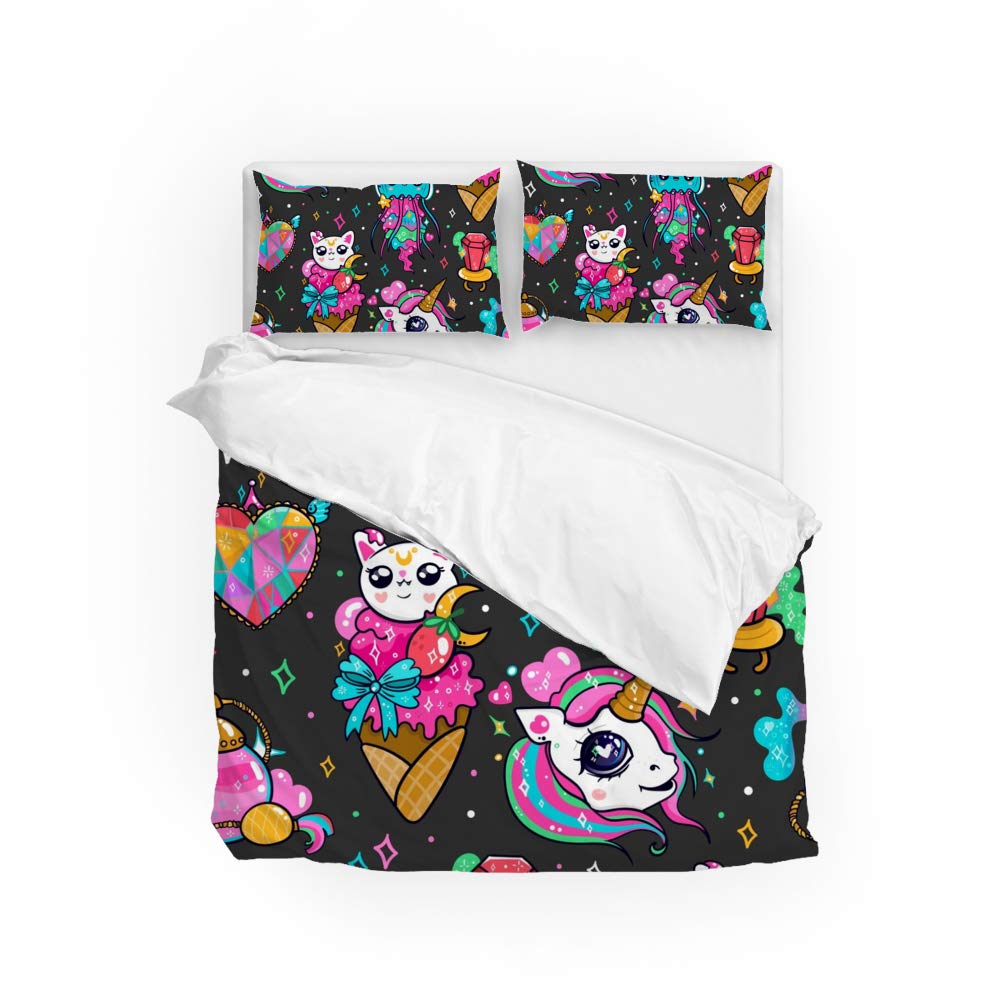 Housse de couette et taies d'oreiller en polyester pour lit Super King