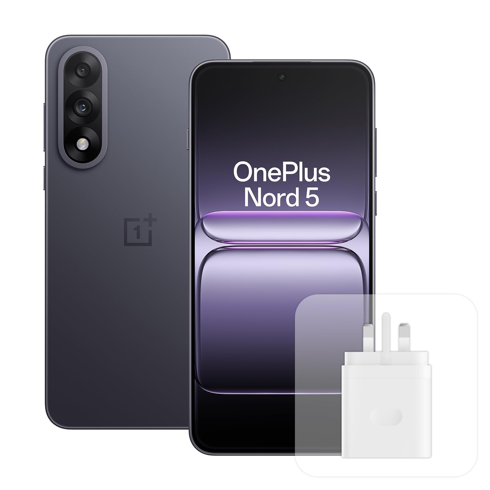 OnePlus Smartphone Nord 5 12 GB RAM 512 GB Storage Display AMOLED 6,83 Pollici 144 Hz, Snapdragon 8s Gen 3, Doppia fotocamera 50 MP, Batteria 5200 mAh, con caricabatterie 80W, Grigio
