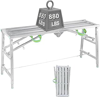 Multi Purpose Platform and Scaffold Combination Ladder, Adjustable High Platform-880-Pound-Capacity, Mobile, Aluminium - Scaffold Tower, Work Platform (Size : 180cm) ()