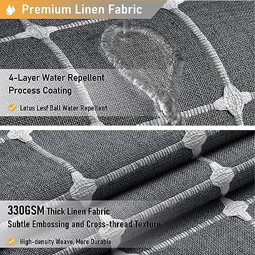 Image of BTTN 60 Inch Boho Farmhouse Linen Weighted Fabric Shower Curtain Set with 10 Plastic Hook, Narrow Bohemian Country Decorative Curtain for Bathroom - 60x72 - Charcoal Grey