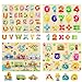 Ulikey Set di 4 Puzzle in Legno per Bambini, Puzzle Lettere Alfabeto Mobili Veicoli, Puzzle Educativo per Apprendimento Montessori Gioco Blocchi di Regalo per Ragazza Ragazzo (Numero Alfabetico)
