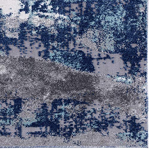 Luxe Weavers Euston Blue 5 X 7 Abstract Modern Area Rug #TOP2