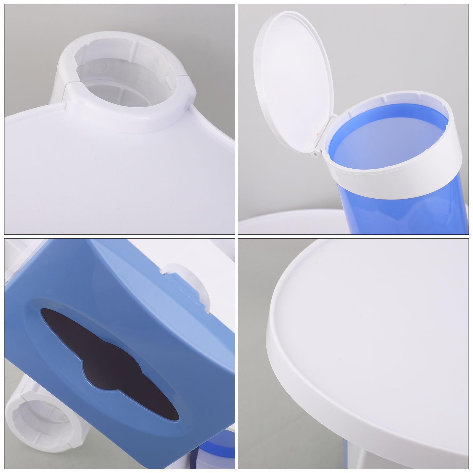 SHINEOFI Accessorio 3 in 1 per Poltrona Odontoiatrica in Plastica Bianca Portabicchiere e Portasalviette, Efficiente e Salvaspazio per Ospedali e Cliniche