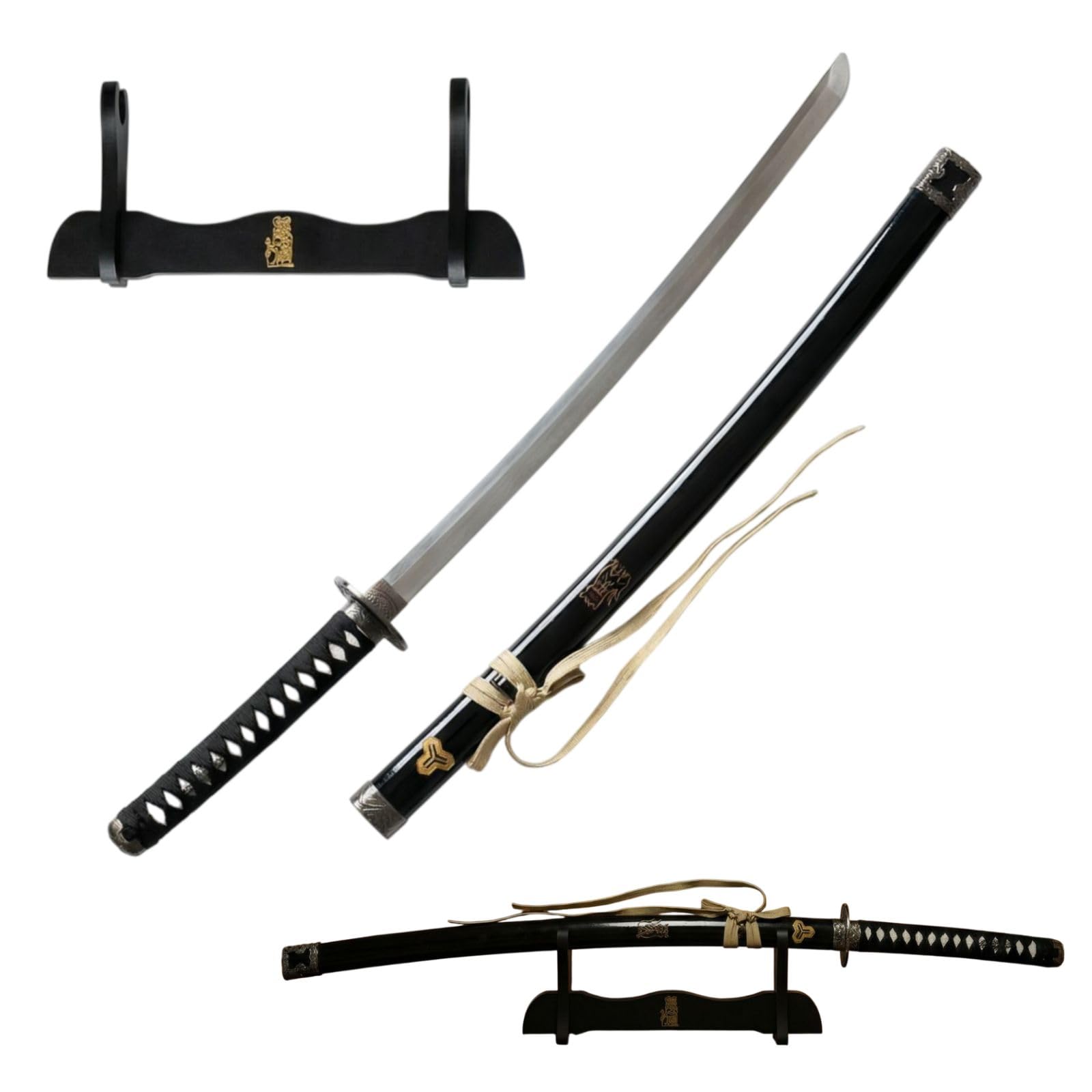 Katana Kill Bill Decorativa con Supporto incluso, Replica Non Affilata da Collezione, Spada Samurai 102 cm, 3 Modelli con Incisioni (Kill Bill 1)