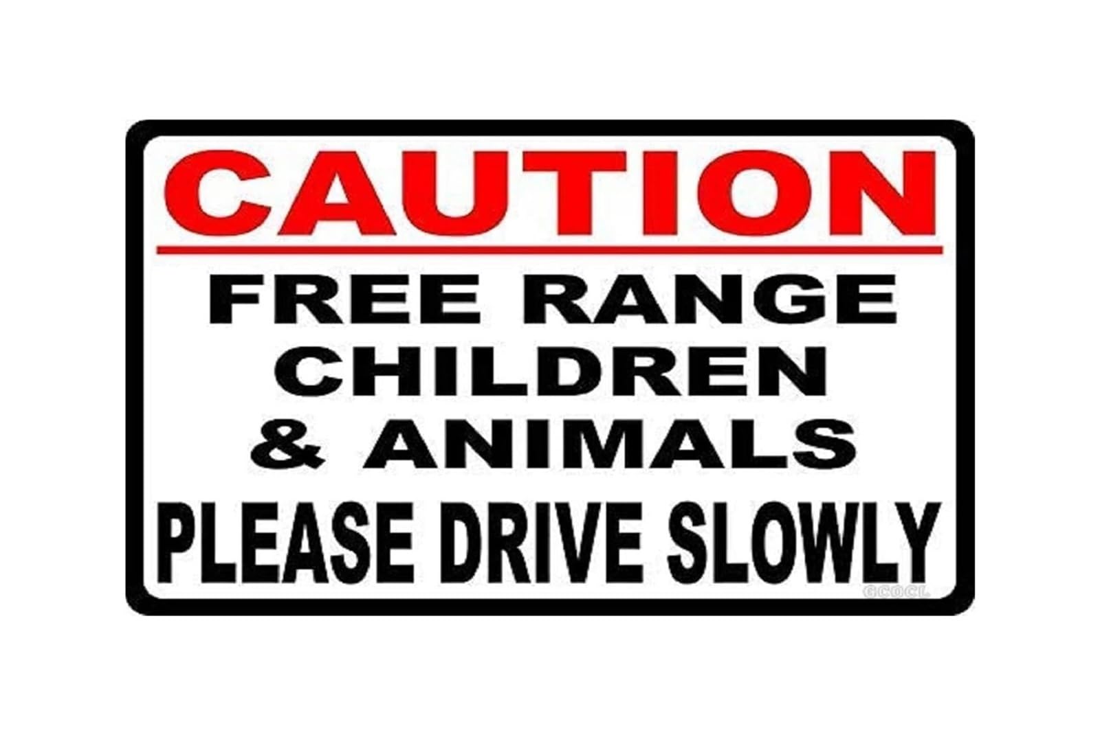 IDGTTLDF Funny Farm Warning Metal Tin Sign Caution Range Animals Drive Slowly Vintage Humor Decor for Farmhouse Ranch 8 X 12 inch