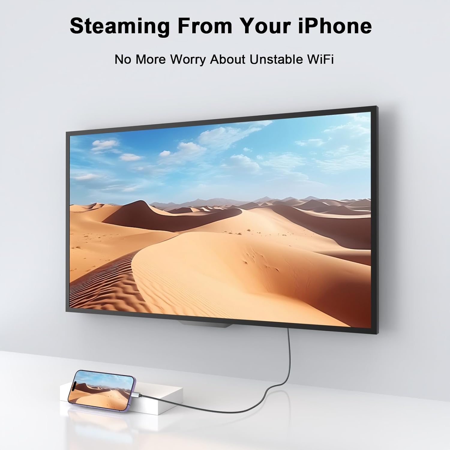 [Apple MFi Certified] Apple Lightning to HDMI Cable Adapter, 1080P Lightning to Digital AV Adapter Sync Screen Connector Compatible for iPhone 14 13 12 11 Pro Max XS XR X 8 to HD TV Projector Monitor Black L