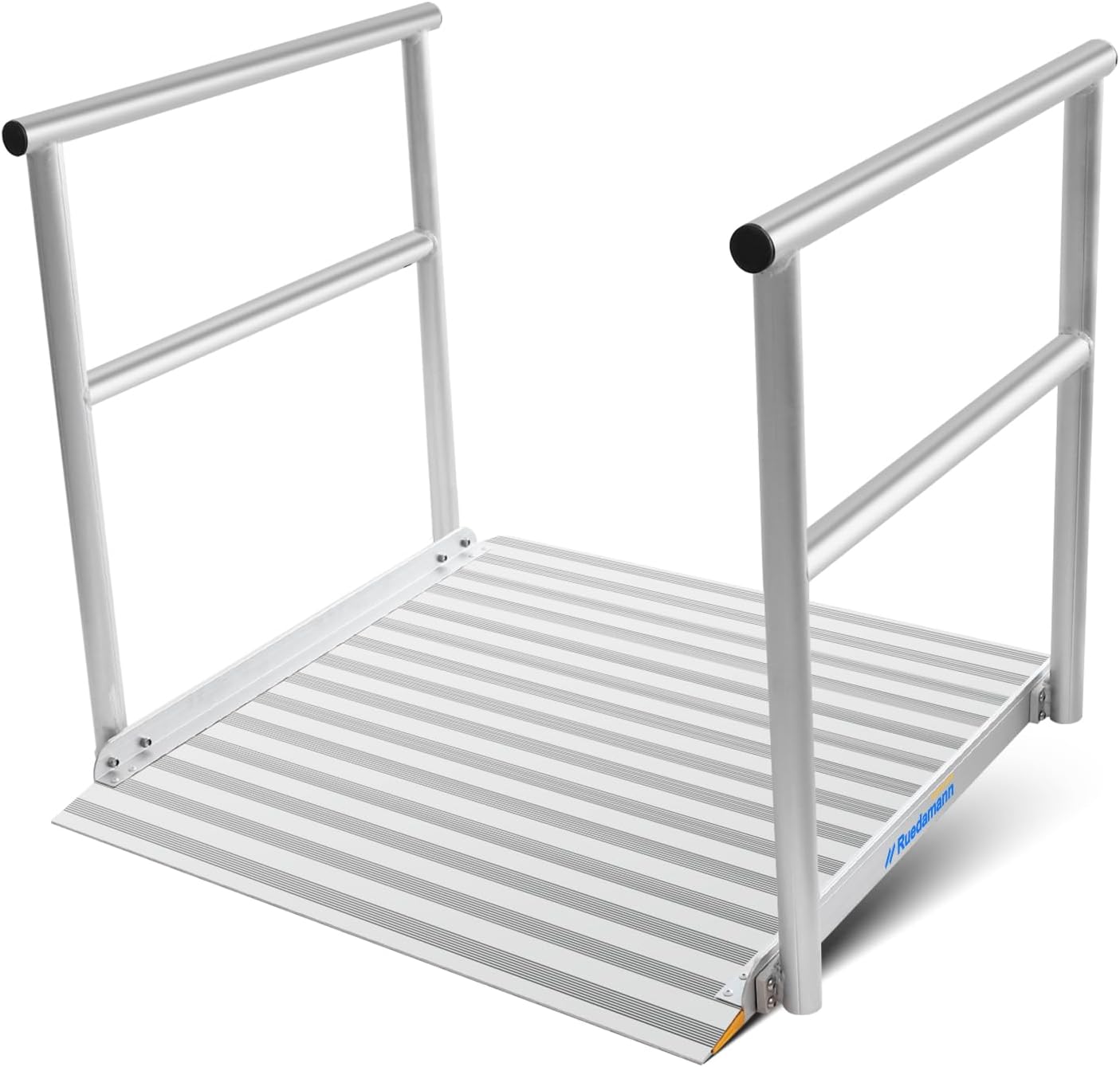 3'L x 36" W Aluminum Wheelchair Ramp with Handrails, 600 Lbs Capacity Threshold Ramp for Home Steps Stairs Curbs, Non-Slip Access Ramp, Doorway Ramps for Wheelchairs Scooters Carts Walkers