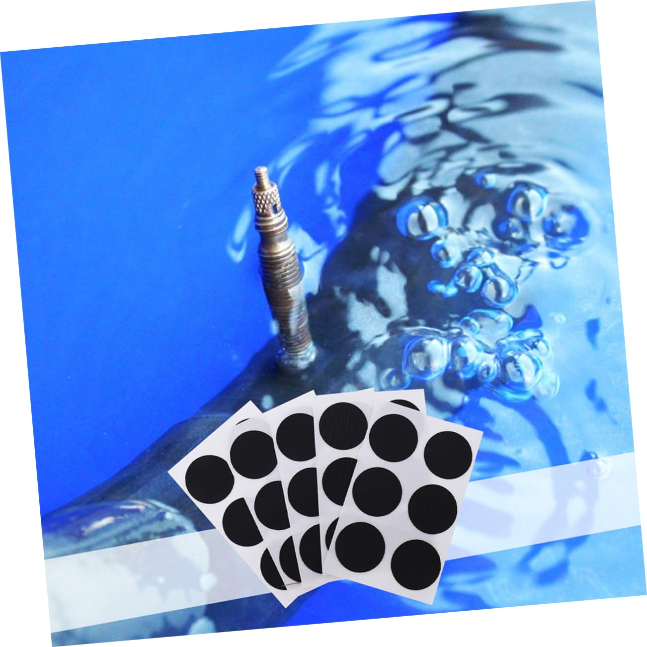 PRETYZOOM Bike Tire Patch Kit 4 Sheets Professional Inner Patches for Tubes No Glue 24 Pcs Total Random Color