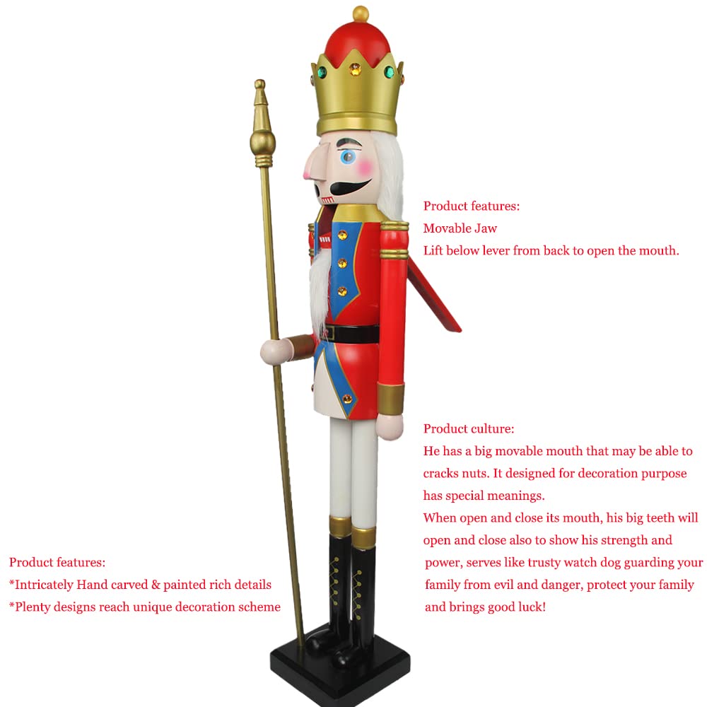 Figurine géante de casse-noisette En bois 4 feet King Red K20.