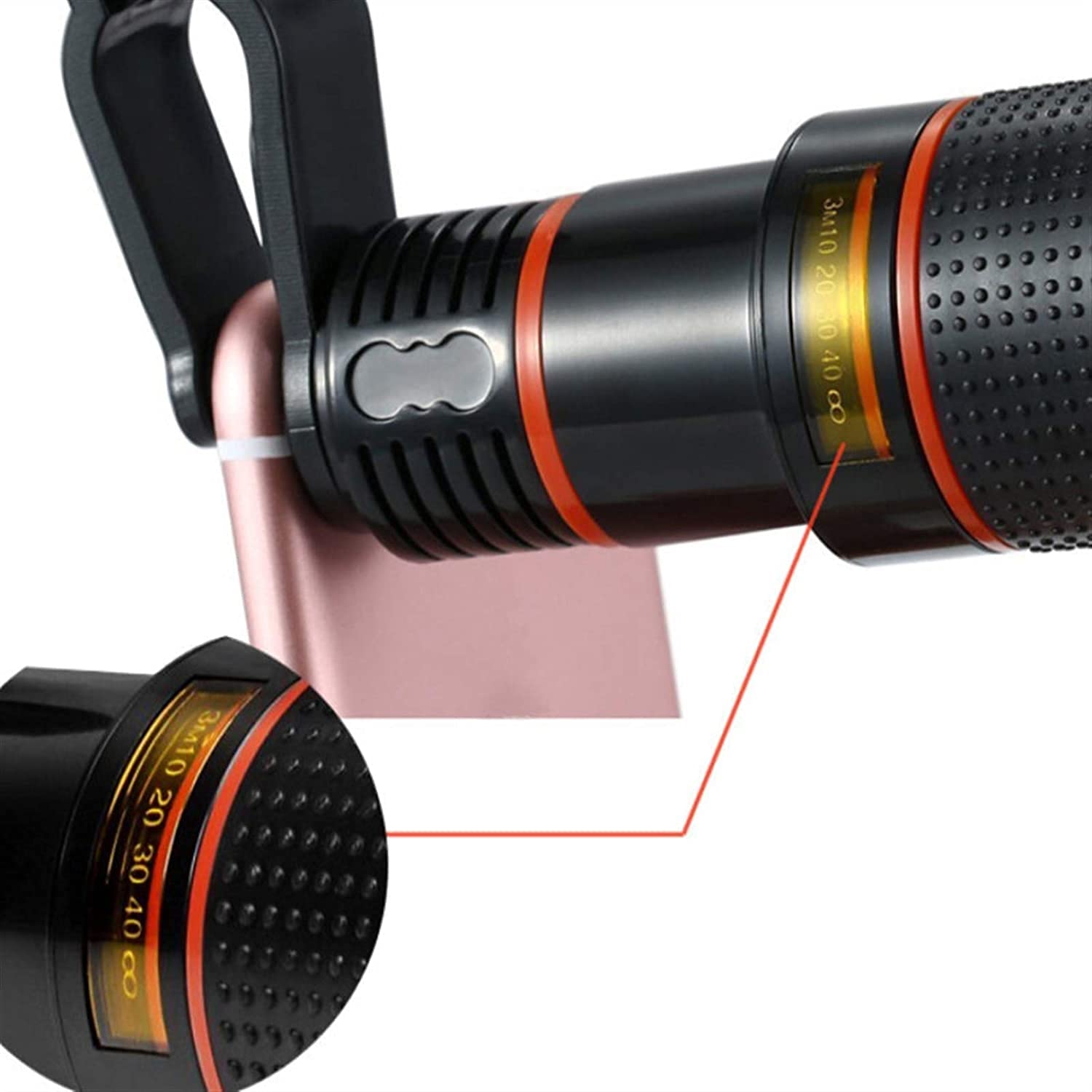 Lente per fotocamera del telefono, la lente del telefono Il prodotto universale può fornire clip zoom ottico HD 12X sui kit per lenti del telefono cellulare compatibili con la maggior parte d