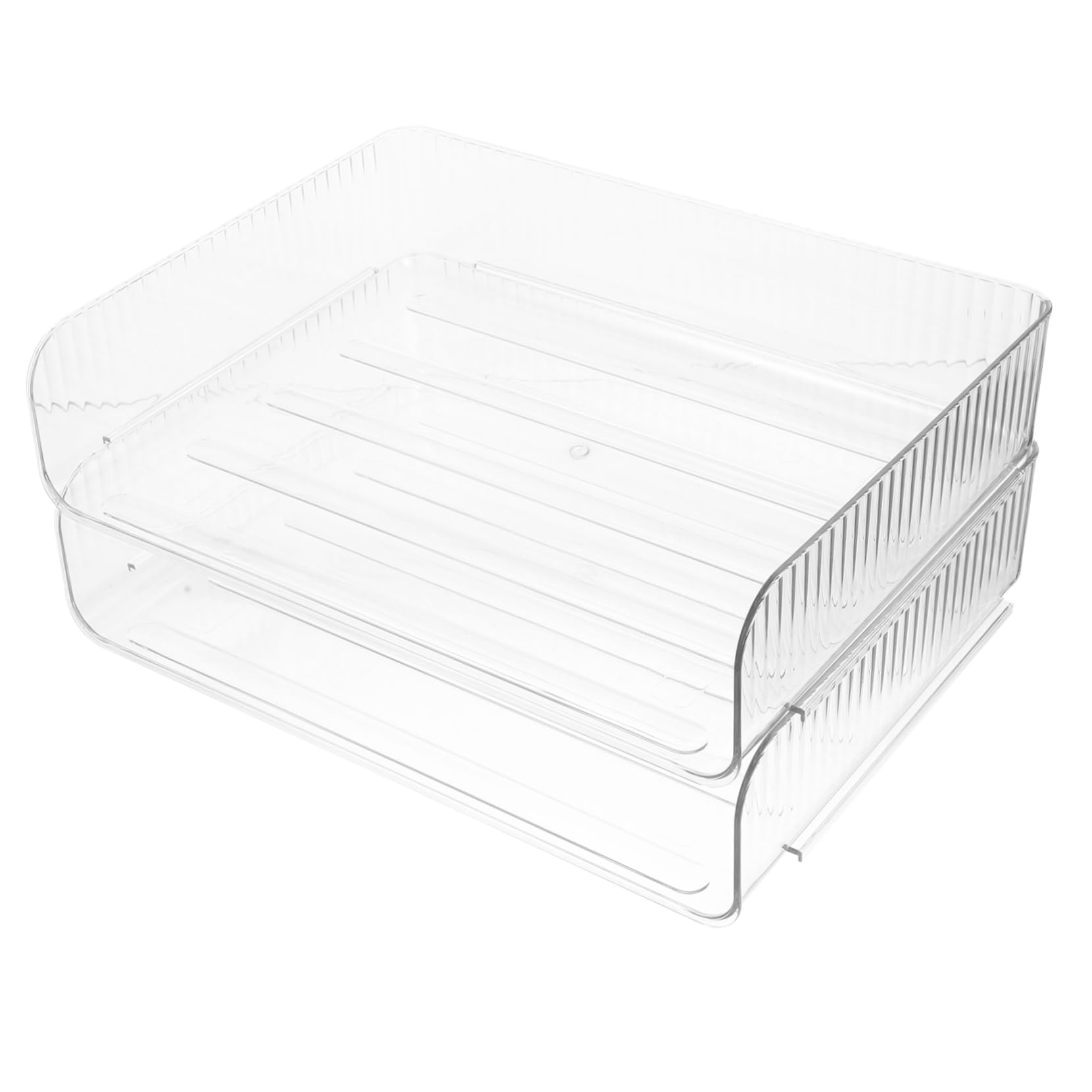 2pezzi Organizer Scrivania Trasparente Supporto Multiuso Per Ufficio Contenitore Per Documenti e Cancelleria Design Moderno e Impilabile Capacità Di Archiviazione Facile Da Pulire