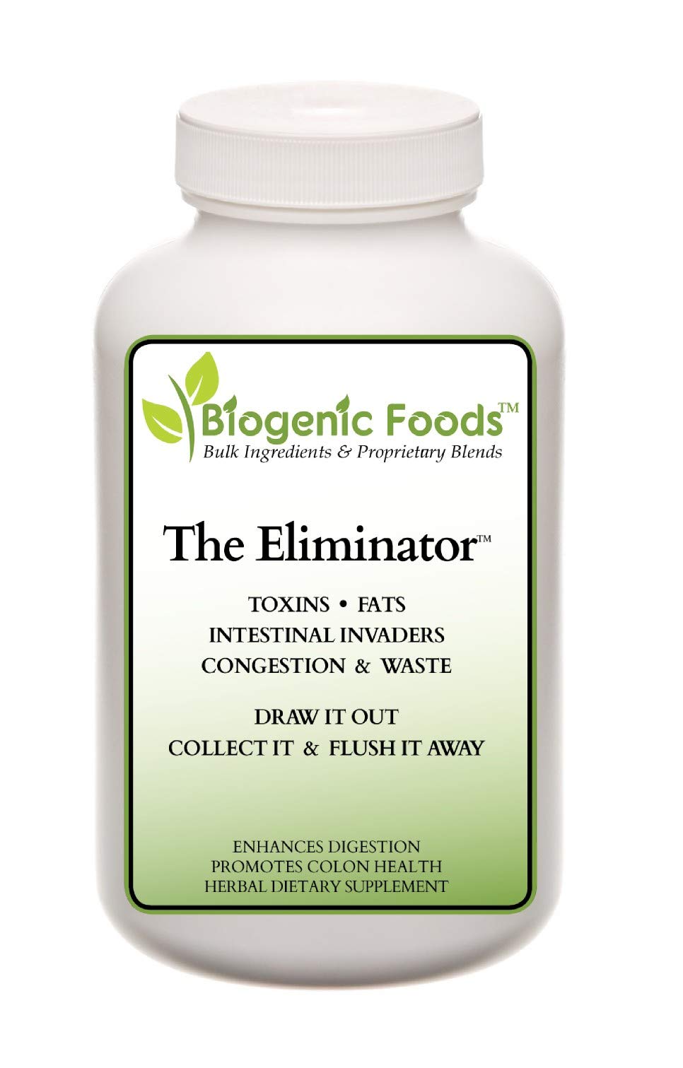 Biogenic Foods Eliminator - 26 Gentle Herbs & Nutrients - Natural Intestine & Colon Relief, Veggie Capsules