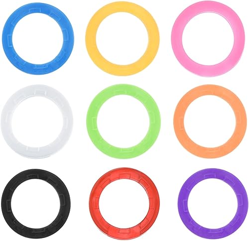 Miniatura 1 de PATIKIL Juego de 9 fundas para llaves, anillo de codificación, identificadores, funda protectora de silicona para oficina, casa, apartamento, 9