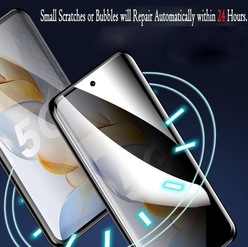 Image of Privacy Screen Protector Anti-Spy Flexible Screen Guard for Vivo V25 Pro 5G, Anti-Scratch [Not Working Fingerprint] (Black)