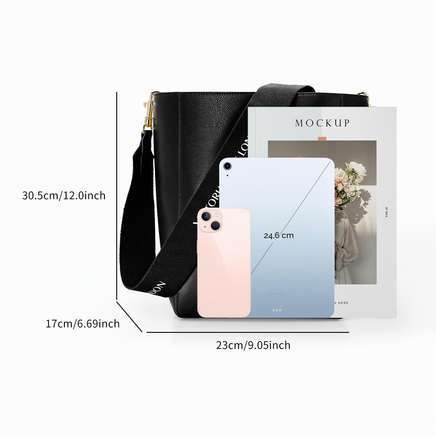 VICTORIA HYDE Borsa da donna in vera pelle PU grande capacità borsa a tracolla da donna per shopping e lavoro